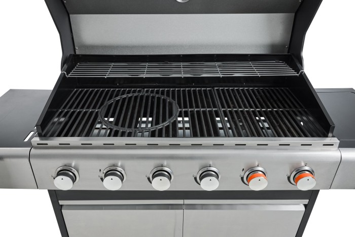 BBQ Hero Gasgrill 6-Brenner Ak Gussrost, 95x41 cm, mit Unterschrank, 915089